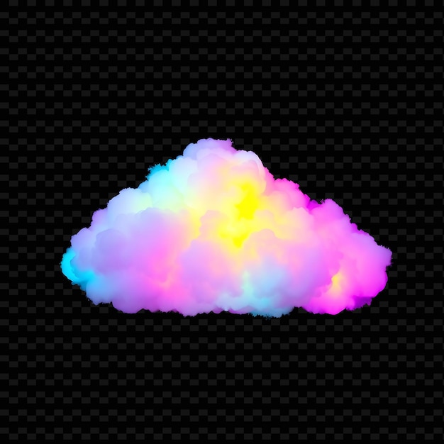 a cloud with the colors of rainbow on it