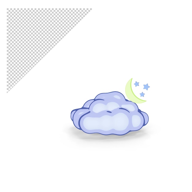 Cloud with moon PNG