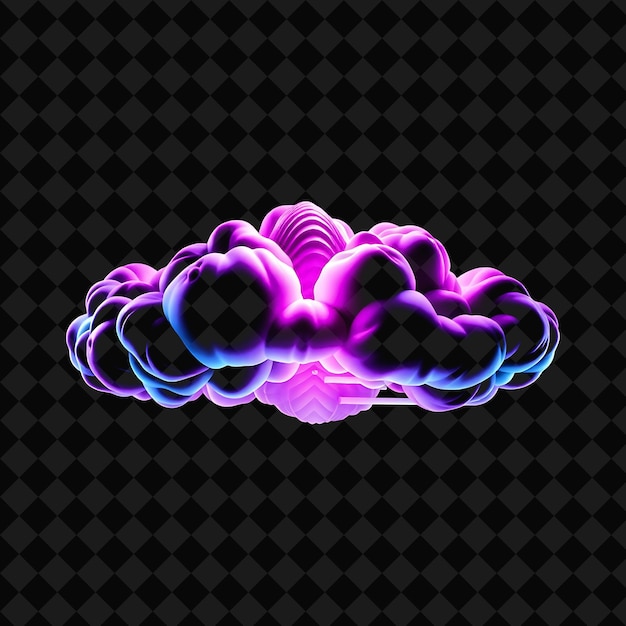 a cloud with purple and blue colors on the bottom and the bottom right corner