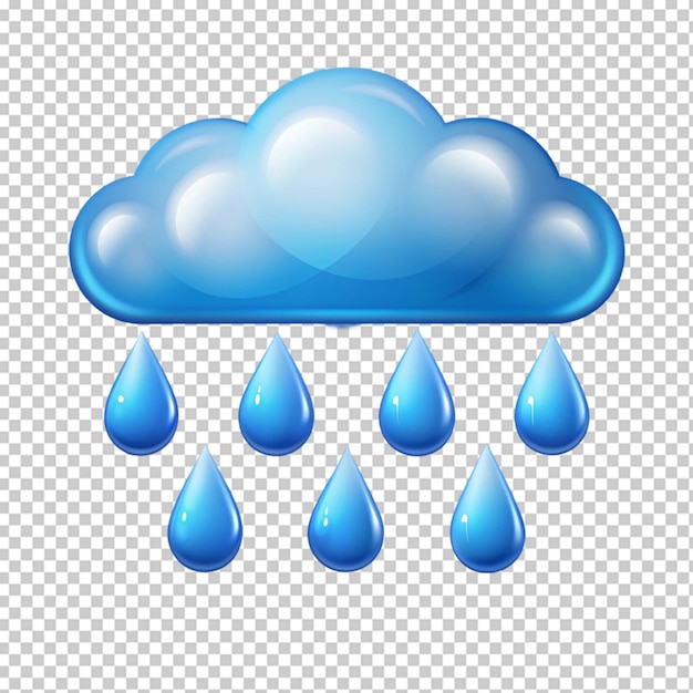 Cloud with rain transparent background