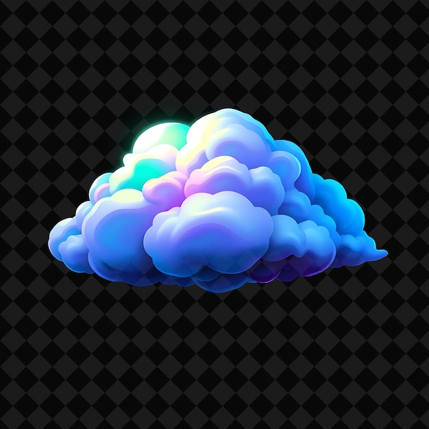 PSD a cloud with the rainbow on it and the words rainbow on the bottom