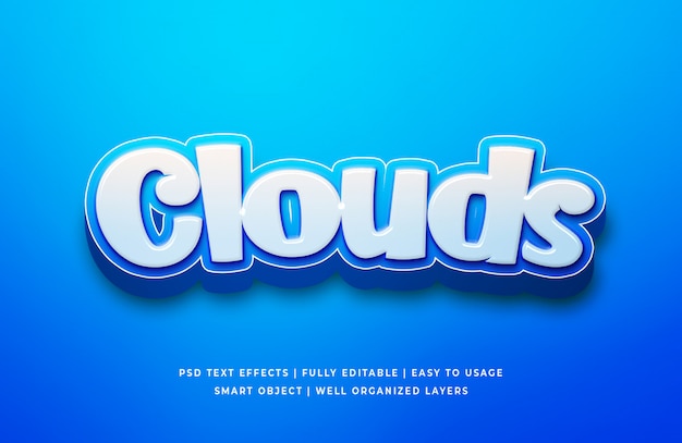 Clouds Cartoon 3d Text Sty