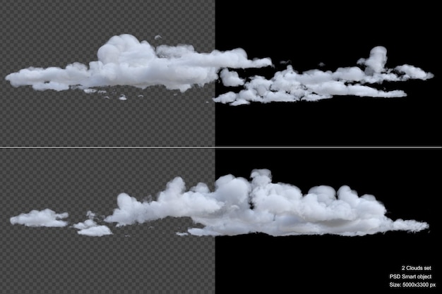 Clouds cover isolated 3d render