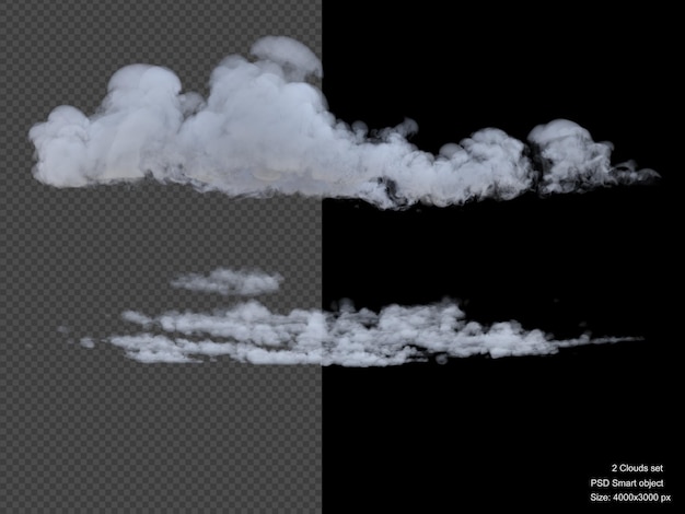 Clouds isolated 3d render