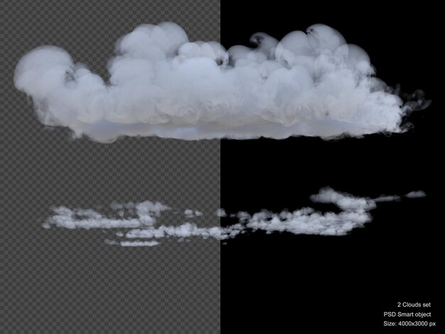 PSD clouds isolated 3d render