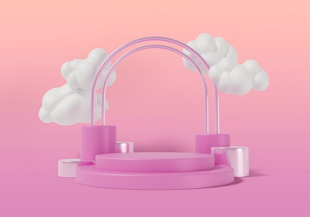 Clouds sales podium background