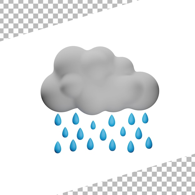 Clouds With Rain 3D Illustration