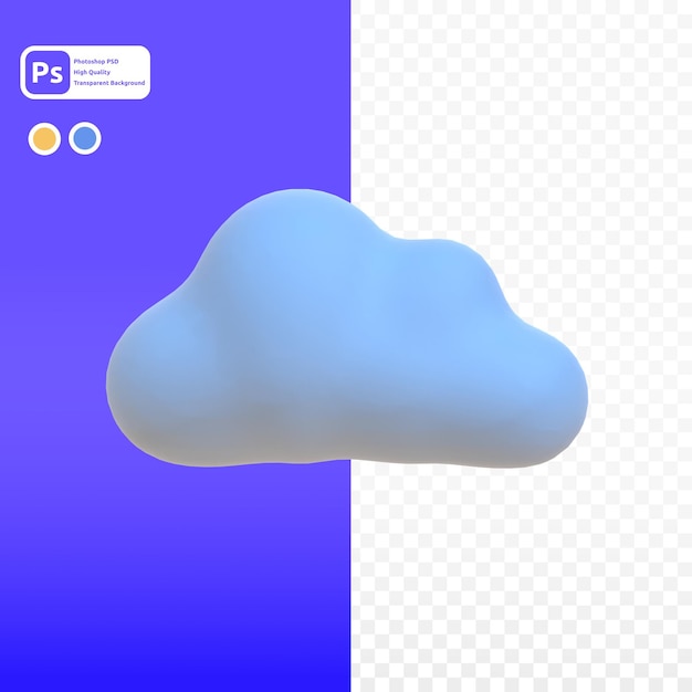 Cloudy in 3d render for graphic asset web presentation or other