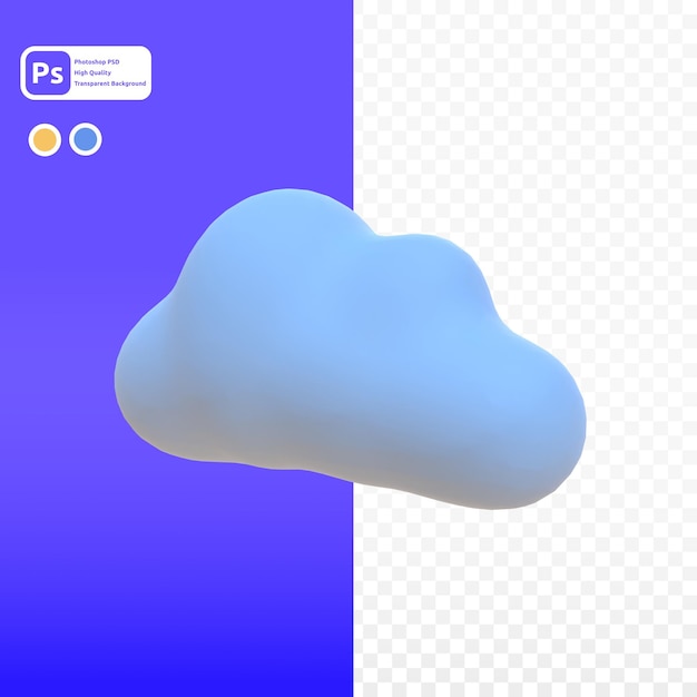 Cloudy in 3d render for graphic asset web presentation or other