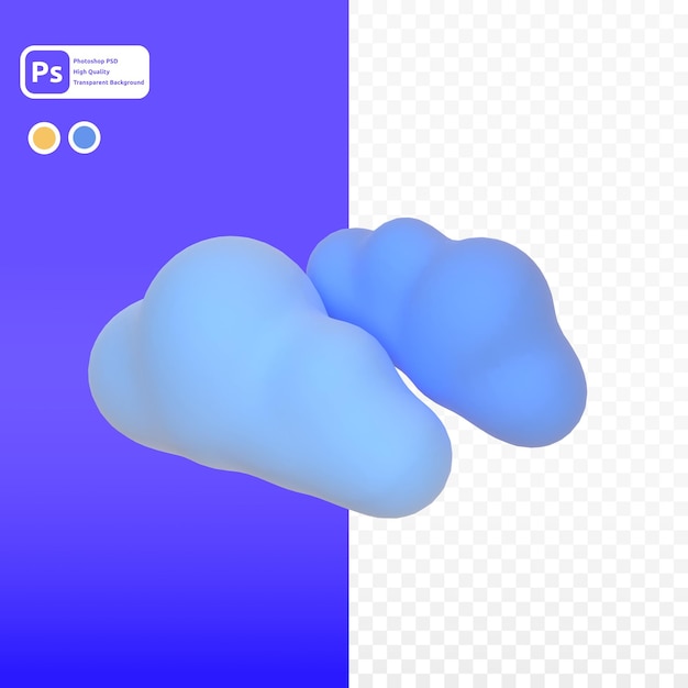 Cloudy in 3d render for graphic asset web presentation or other