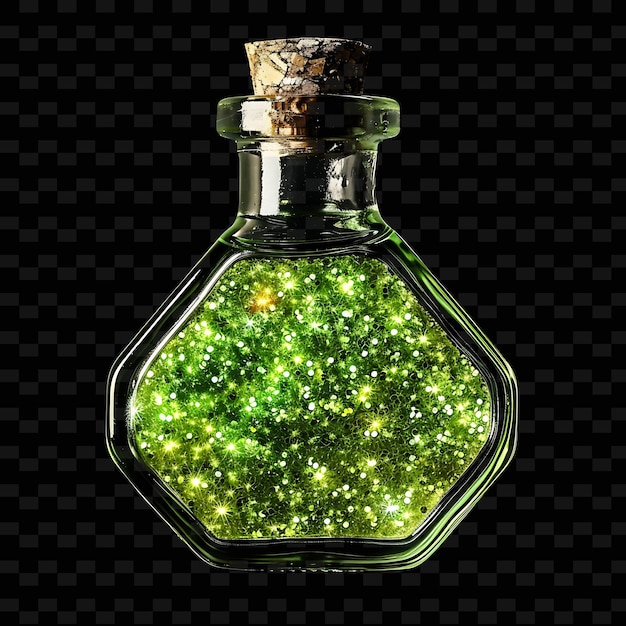 Clove Oil Mixed With Aventurine Glitters Producing a Shining Transparent Glitter Effect Element