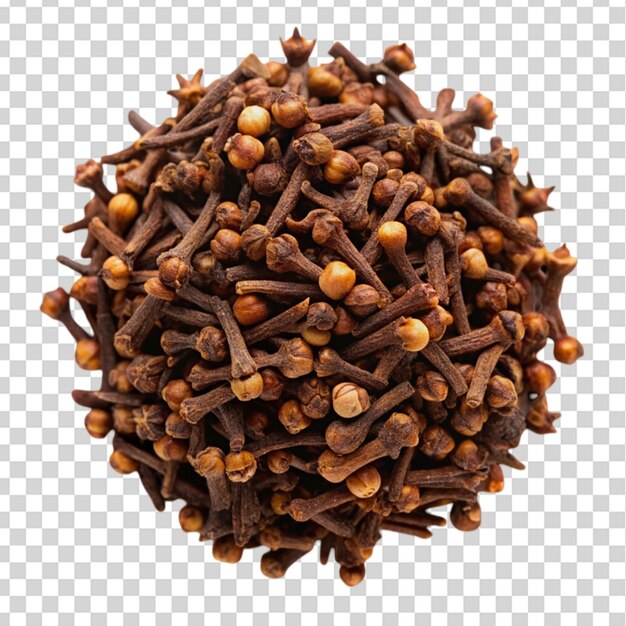 PSD a clove spice top view isolated on transparent background