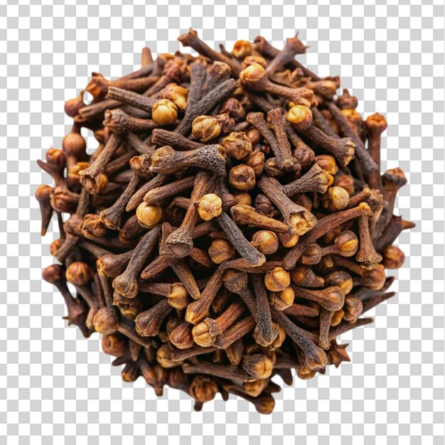 PSD a clove spice top view isolated on transparent background