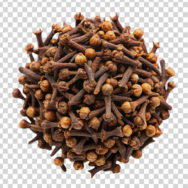 PSD a clove spice top view isolated on transparent background