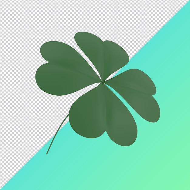 Clover with four leafs  st patricks day symbol 3d render Psd File