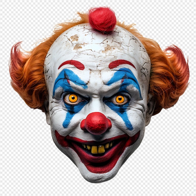 Clown face shot on isolated transparent background