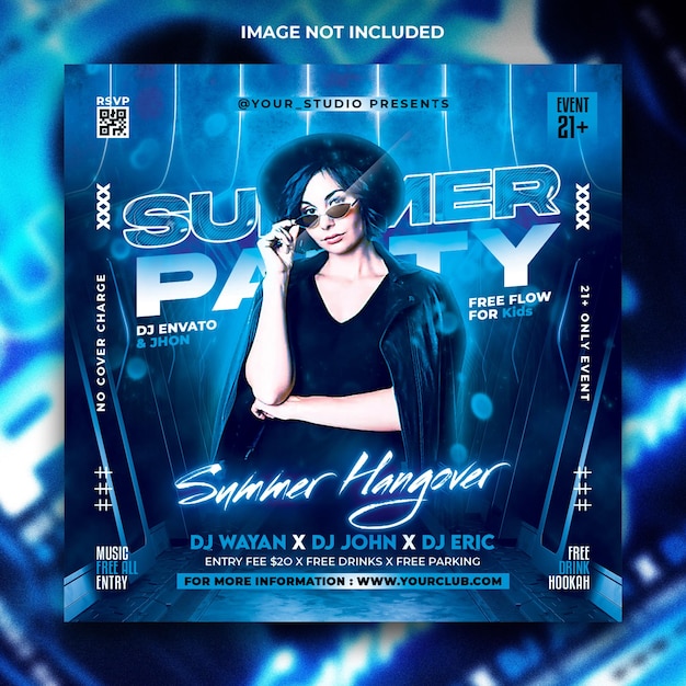 Club dj night party flyer psd template designs