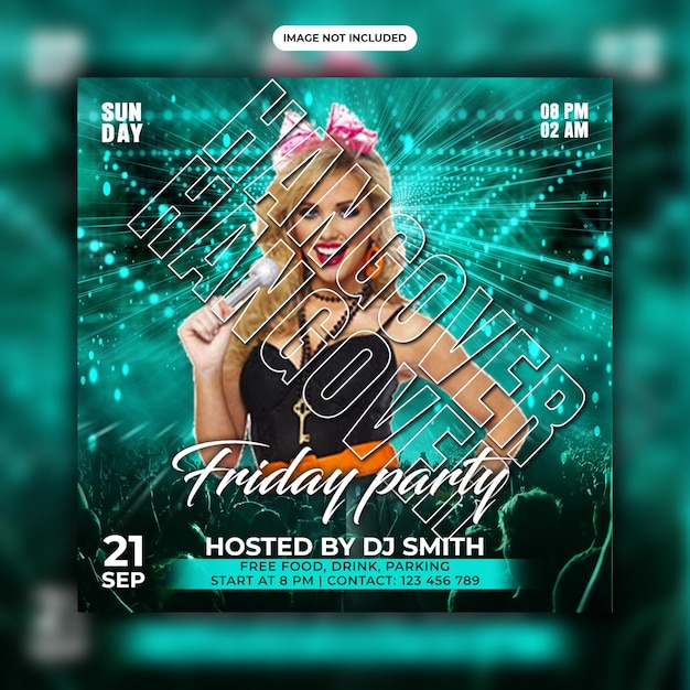 Club DJ night party flyer psd template designs