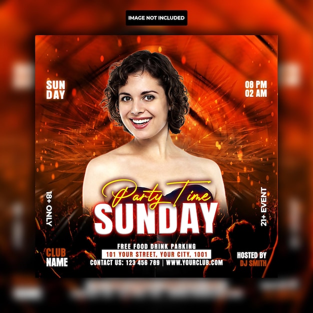 Club DJ night party flyer PSD template designs