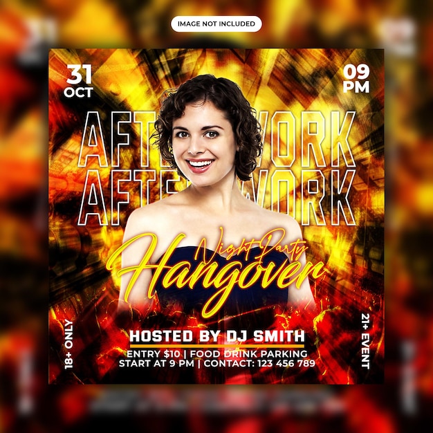 Club DJ night party flyer PSD template designs