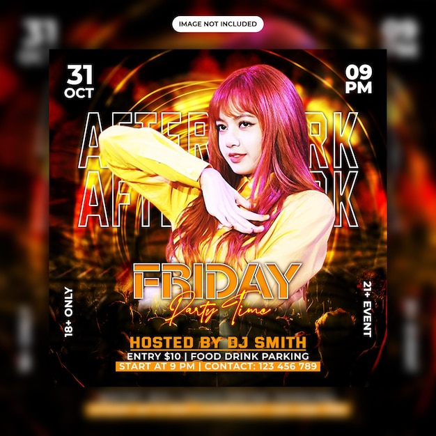 Club DJ night party flyer PSD template designs