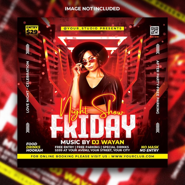 Club dj night party flyer template designs