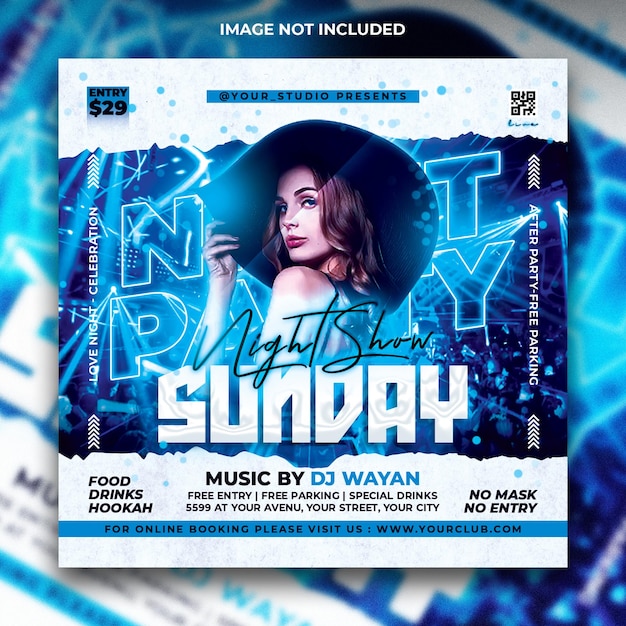 Club dj night party flyer template designs