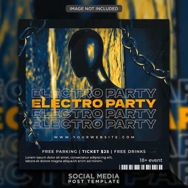 Club dj party flyer social media post and web banner template