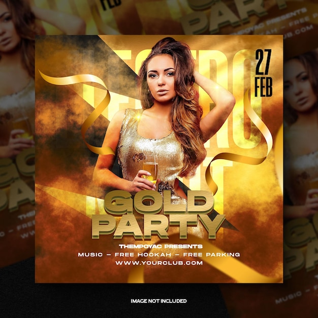 Club dj party flyer social media post and web banner