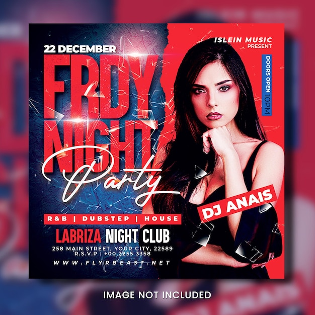 Club dj party flyer social media post