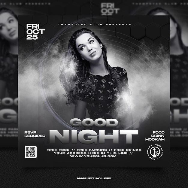 Club dj party flyer social media post