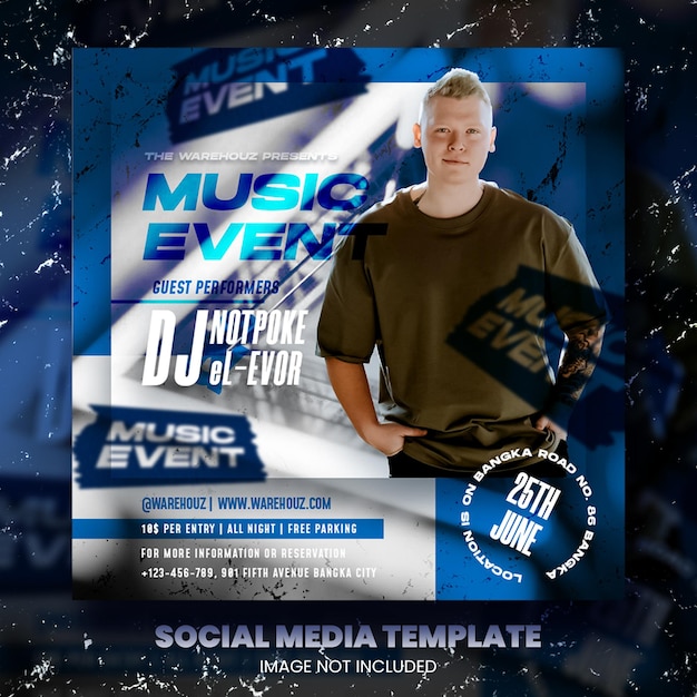 Club dj party flyer social media post