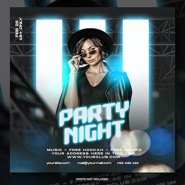 Club dj party flyer social media post