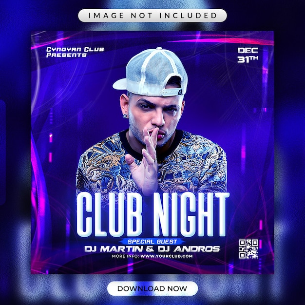 Club Night Party Flyer or Social Media Banner Template