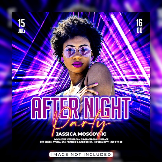 Club night party flyer or social media web banner template