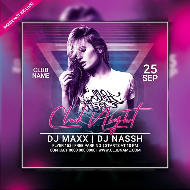 club night party flyer template