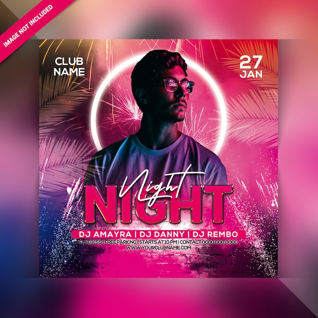 Club night party flyer