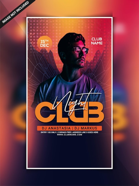 Club night party instagram web banner template