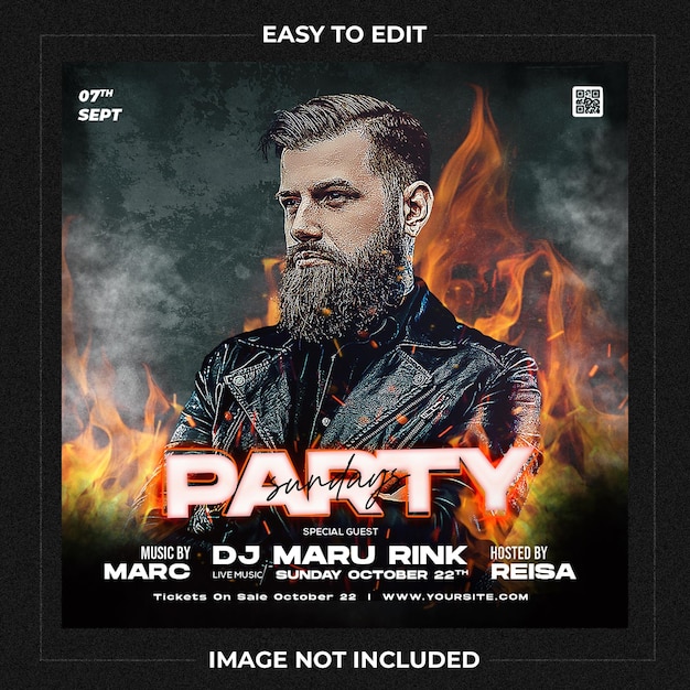 Club party flyer or social media banner template