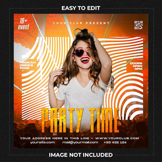 Club party flyer or social media banner template