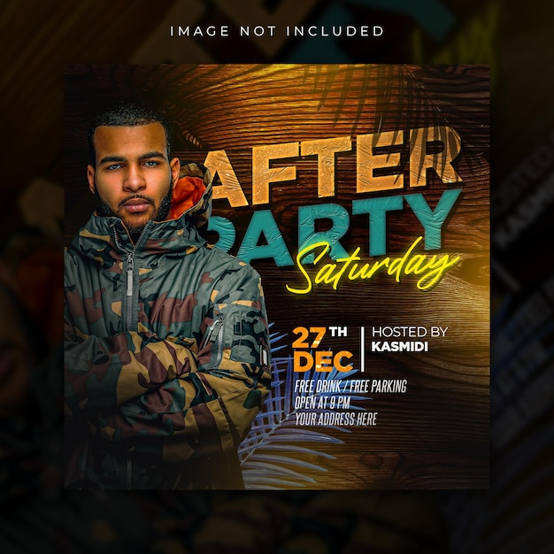 Club party social media and flyer template