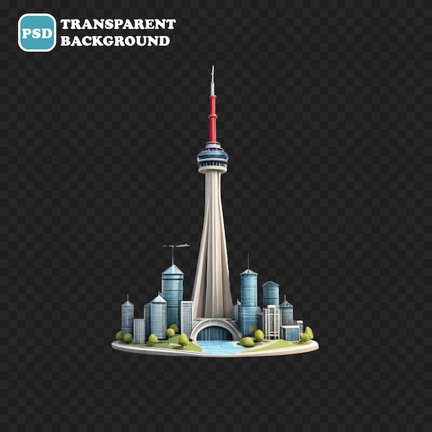 cn tower icon isolated 3d render illustration