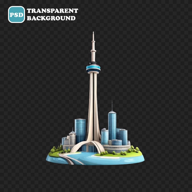 cn tower icon isolated 3d render illustration