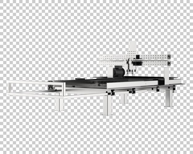 PSD cnc machine isolated on transparent background 3d rendering illustration