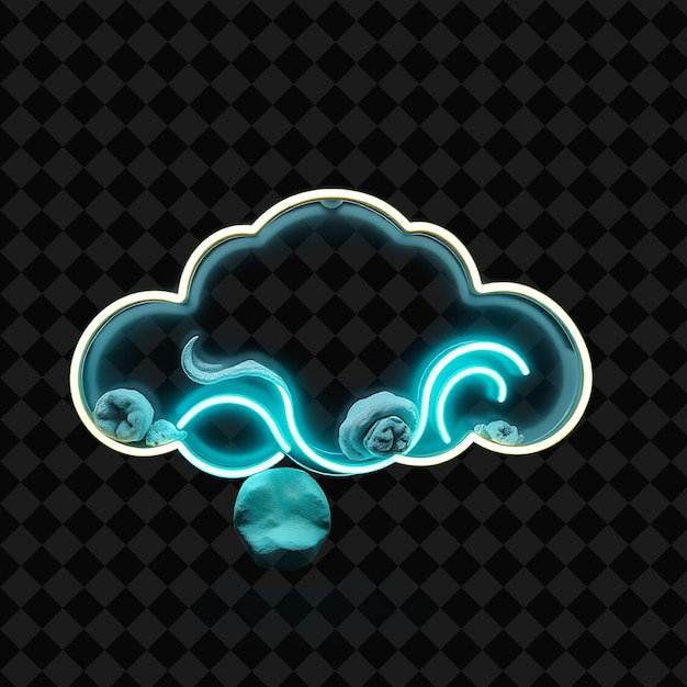 PSD coastal neon cloud enhanced with nautical details beachy textures and oceanic colors cool hues of