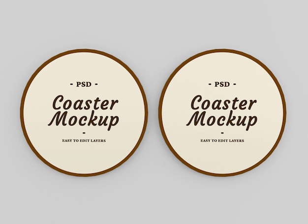 coaster mockup design isolated