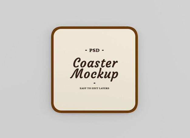 coaster mockup design isolated