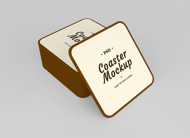 coaster mockup design isolated