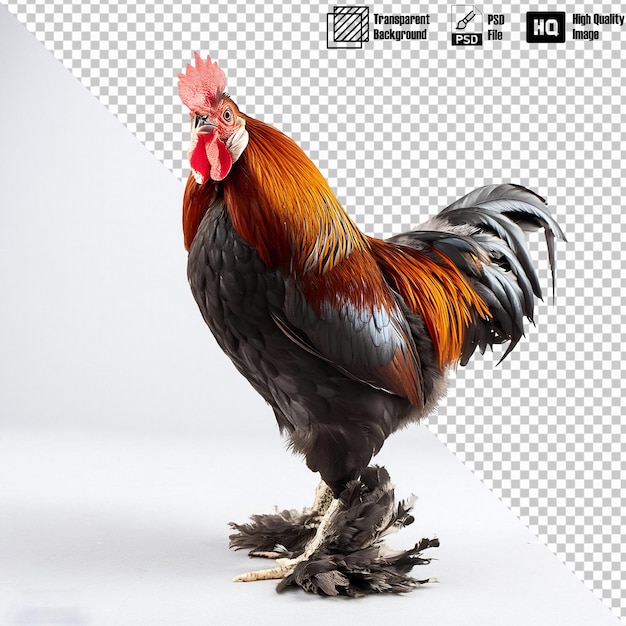 Cochin Chicken Full Body on Transparent Background