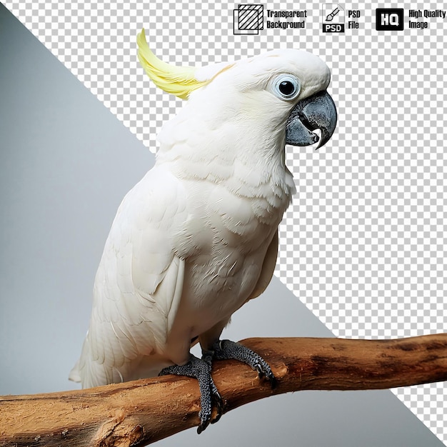 Cockatoo Full Body on Transparent Background